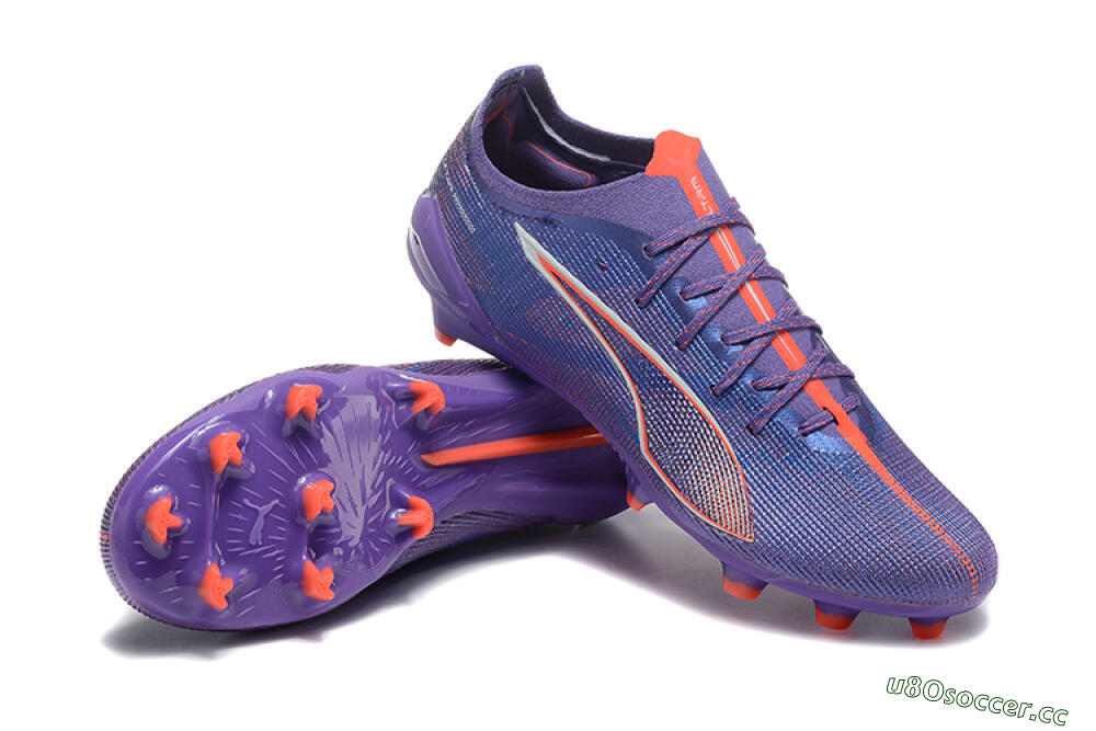Men's Puma Ultra 5 Ultimate FG Firm Ground Low-Tops Football Boots - Purple/Blue/Red 4