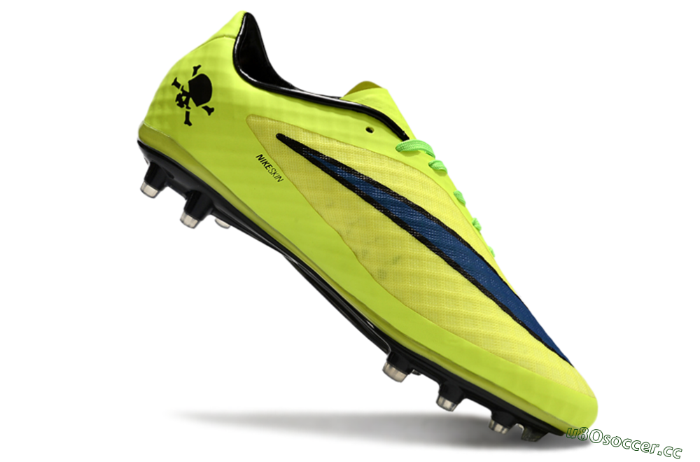 Men's Nike Hypervenom Phantom FG Firm Ground Low-Tops Football Boots - Yellow/Blue/Black 4