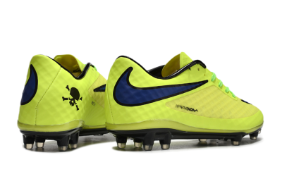 Men's Nike Hypervenom Phantom FG Firm Ground Low-Tops Football Boots - Yellow/Blue/Black