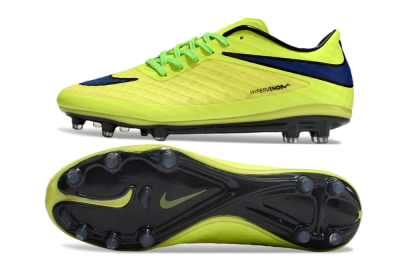 Men's Nike Hypervenom Phantom FG Firm Ground Low-Tops Football Boots - Yellow/Blue/Black