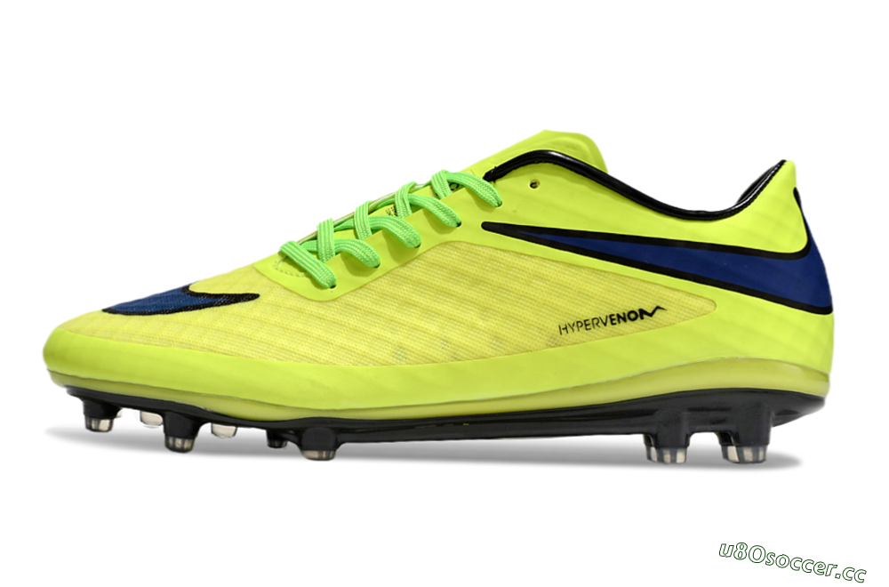 Men's Nike Hypervenom Phantom FG Firm Ground Low-Tops Football Boots - Yellow/Blue/Black 0