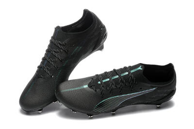 Men's Puma Ultra 5 Ultimate FG Firm Ground Low-Tops Football Boots - Black/Jade/White