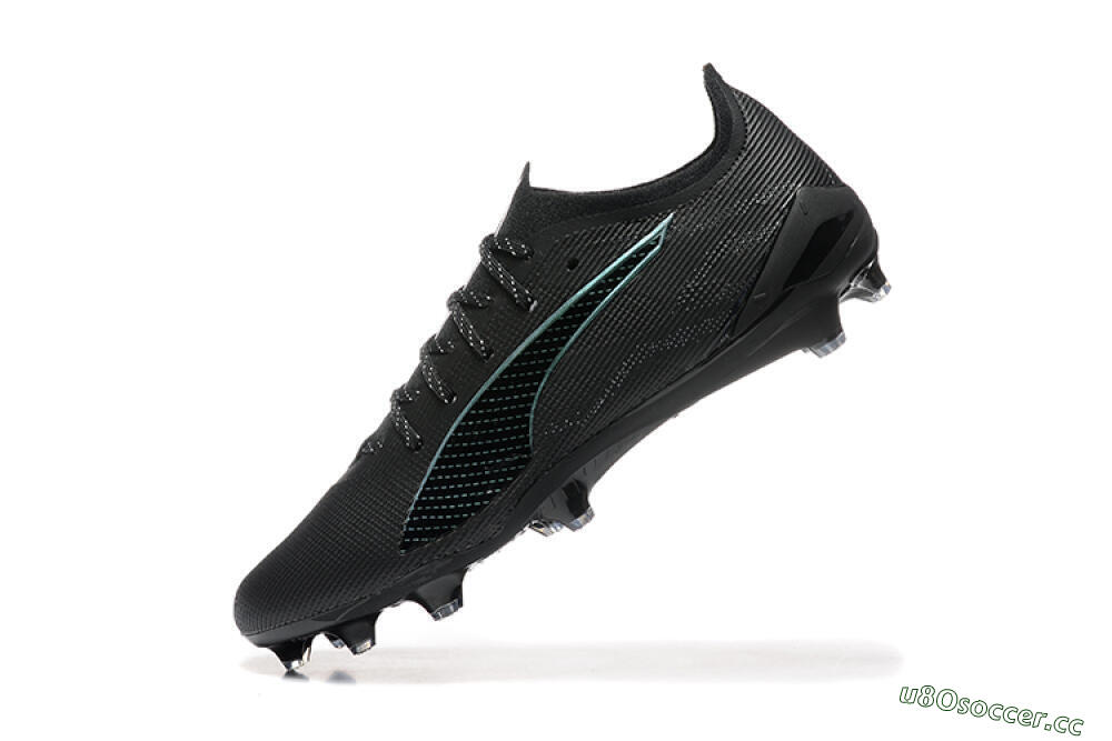 Men's Puma Ultra 5 Ultimate FG Firm Ground Low-Tops Football Boots - Black/Jade/White 8