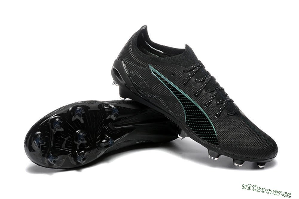 Men's Puma Ultra 5 Ultimate FG Firm Ground Low-Tops Football Boots - Black/Jade/White 4
