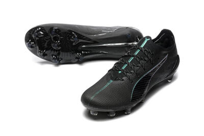 Men's Puma Ultra 5 Ultimate FG Firm Ground Low-Tops Football Boots - Black/Jade/White
