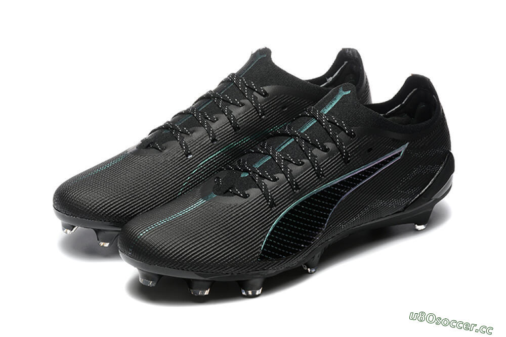 Men's Puma Ultra 5 Ultimate FG Firm Ground Low-Tops Football Boots - Black/Jade/White 5