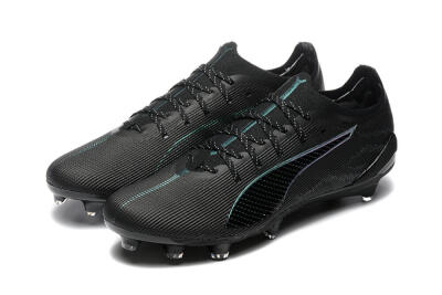 Men's Puma Ultra 5 Ultimate FG Firm Ground Low-Tops Football Boots - Black/Jade/White