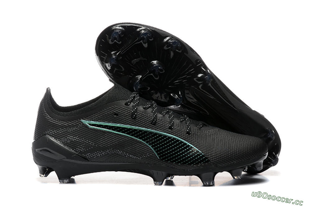 Men's Puma Ultra 5 Ultimate FG Firm Ground Low-Tops Football Boots - Black/Jade/White 2
