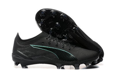 Men's Puma Ultra 5 Ultimate FG Firm Ground Low-Tops Football Boots - Black/Jade/White