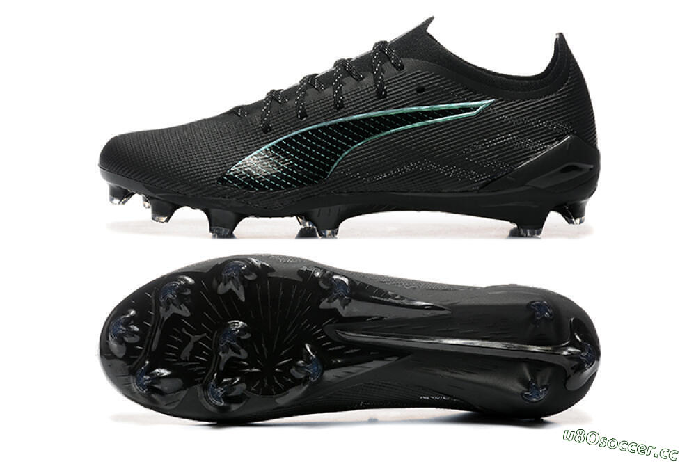 Men's Puma Ultra 5 Ultimate FG Firm Ground Low-Tops Football Boots - Black/Jade/White 1