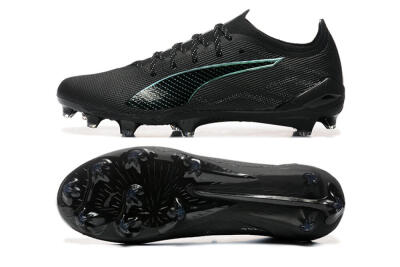 Men's Puma Ultra 5 Ultimate FG Firm Ground Low-Tops Football Boots - Black/Jade/White