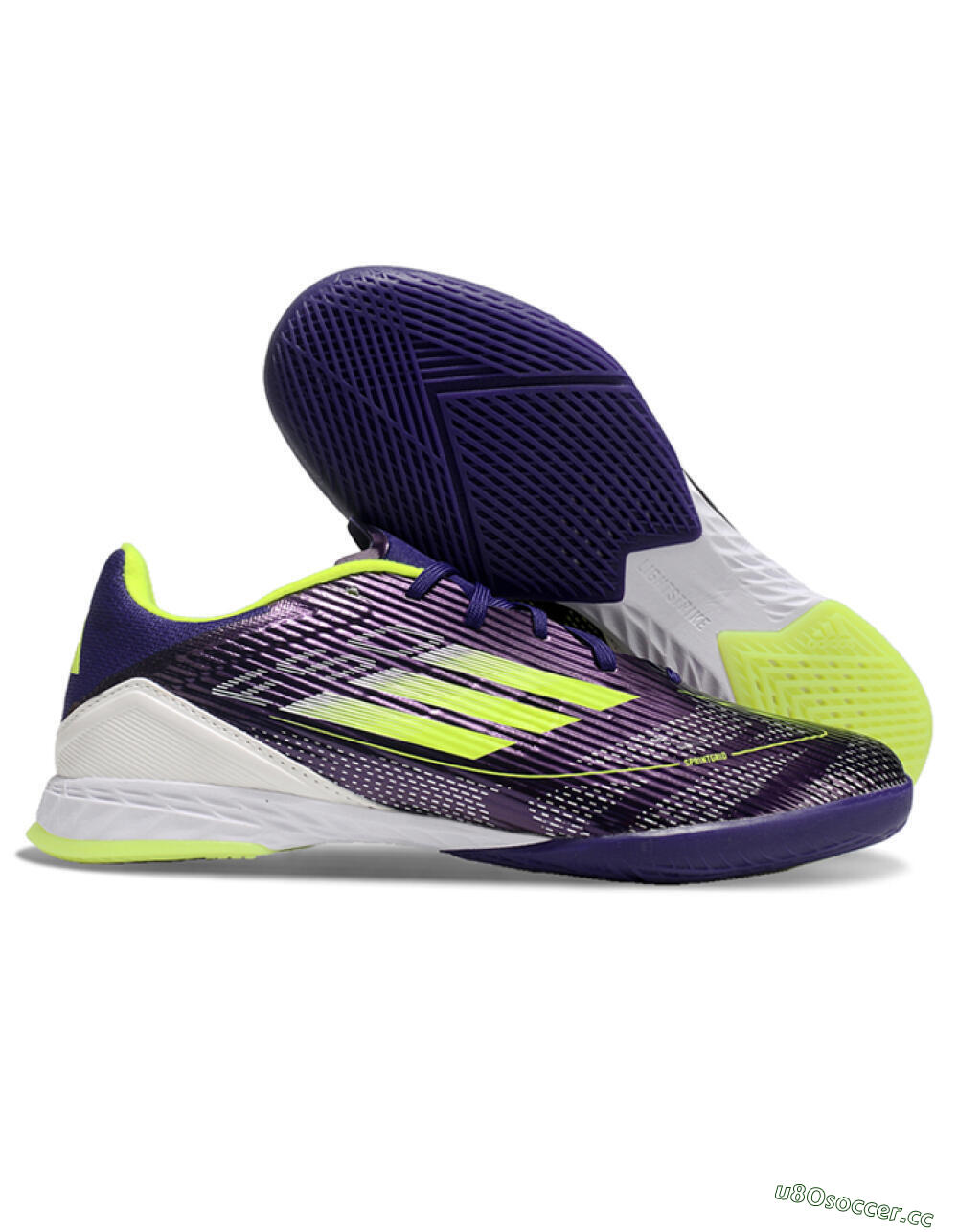 Unisex Adidas F50 Elite IC Indoor & Futsal Low-Tops Football Shoes - Purple/Yellow/White 2