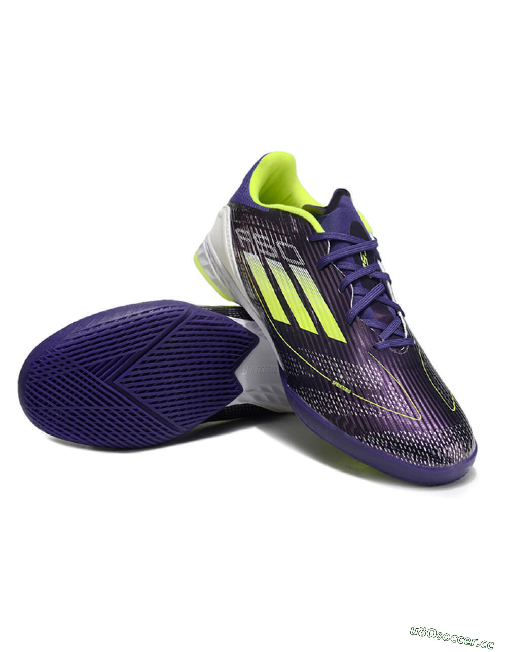 Unisex Adidas F50 Elite IC Indoor & Futsal Low-Tops Football Shoes - Purple/Yellow/White 3
