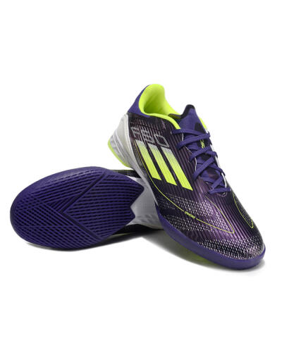 Unisex Adidas F50 Elite IC Indoor & Futsal Low-Tops Football Shoes - Purple/Yellow/White