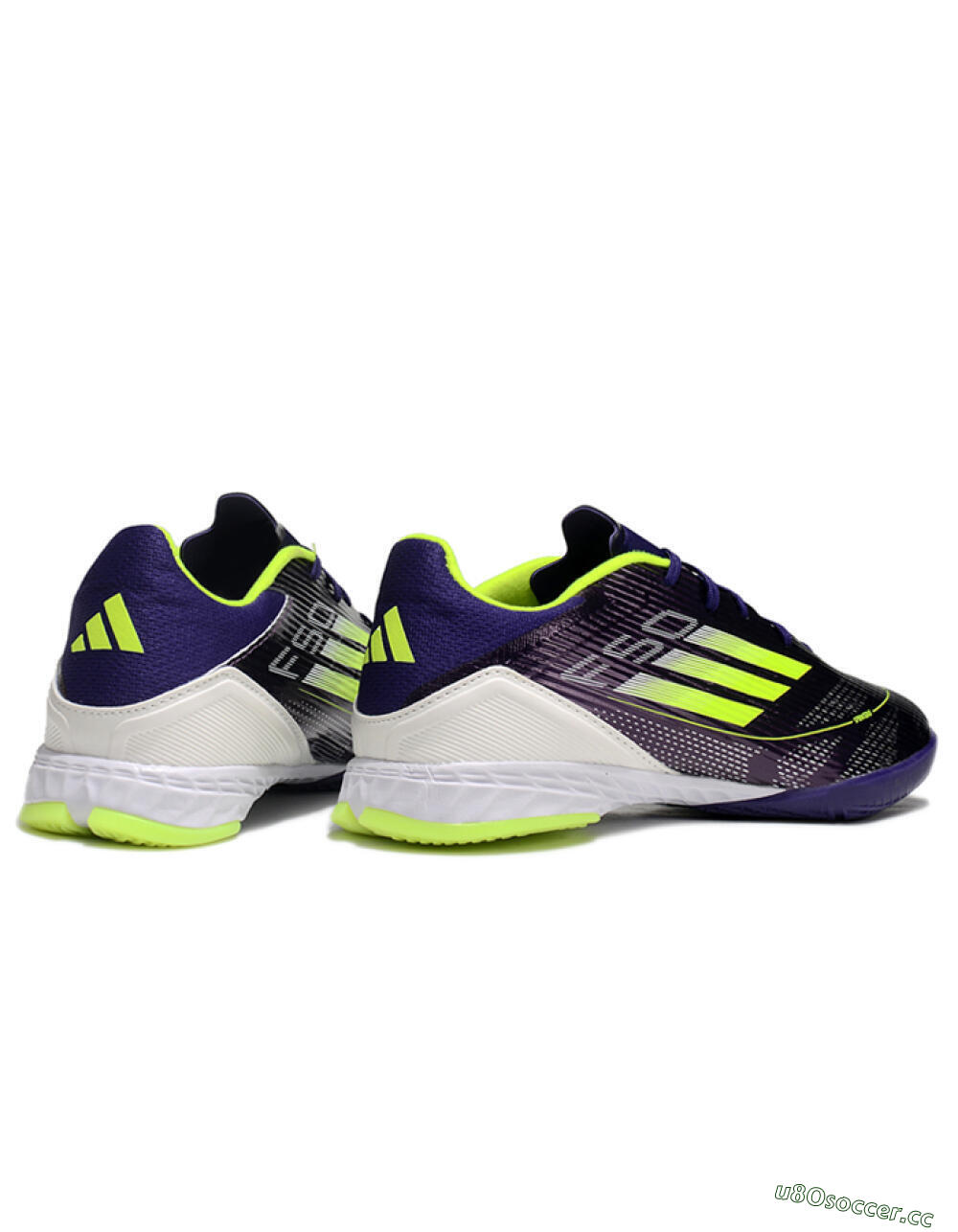 Unisex Adidas F50 Elite IC Indoor & Futsal Low-Tops Football Shoes - Purple/Yellow/White 6