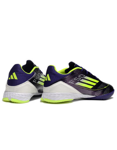 Unisex Adidas F50 Elite IC Indoor & Futsal Low-Tops Football Shoes - Purple/Yellow/White