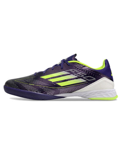 Unisex Adidas F50 Elite IC Indoor & Futsal Low-Tops Football Shoes - Purple/Yellow/White