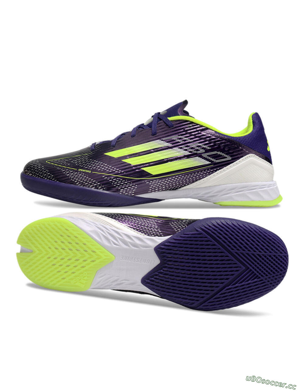 Unisex Adidas F50 Elite IC Indoor & Futsal Low-Tops Football Shoes - Purple/Yellow/White 1