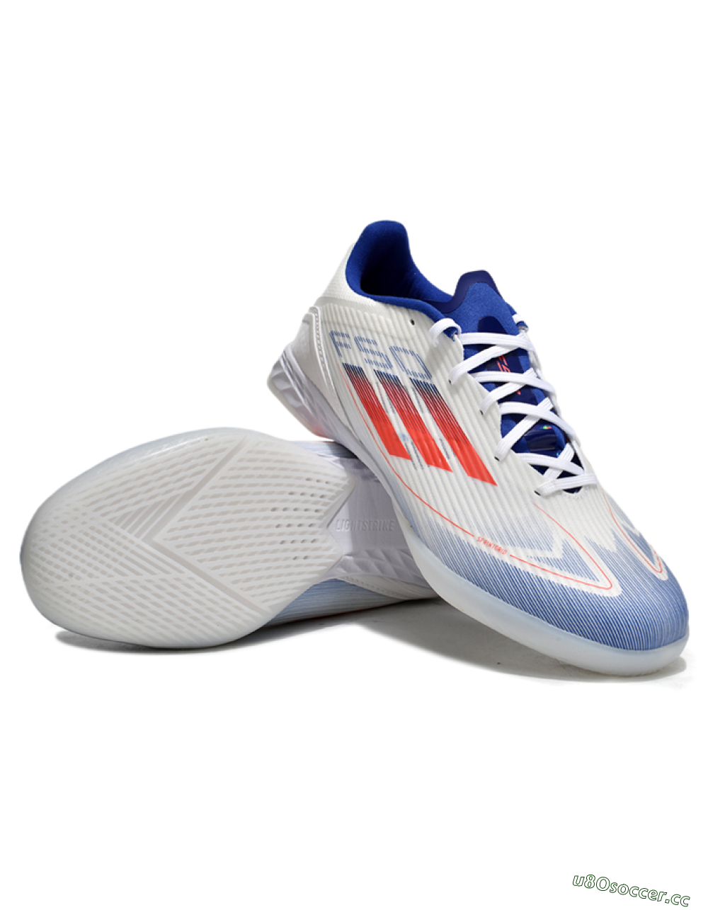 Unisex Adidas F50 Elite IC Indoor & Futsal Low-Tops Football Shoes - Blue/White/Red 3
