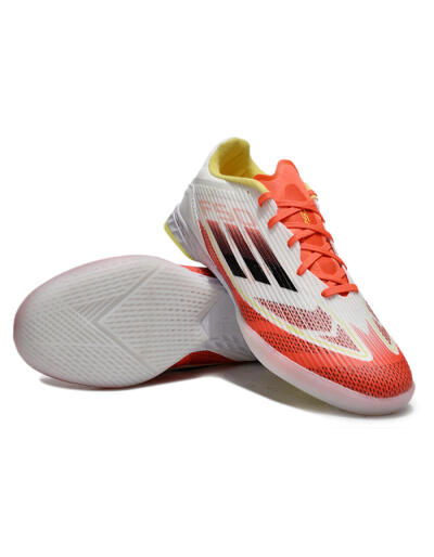 Unisex Adidas F50 Elite IC Indoor & Futsal Low-Tops Football Shoes - Red/White/Yellow
