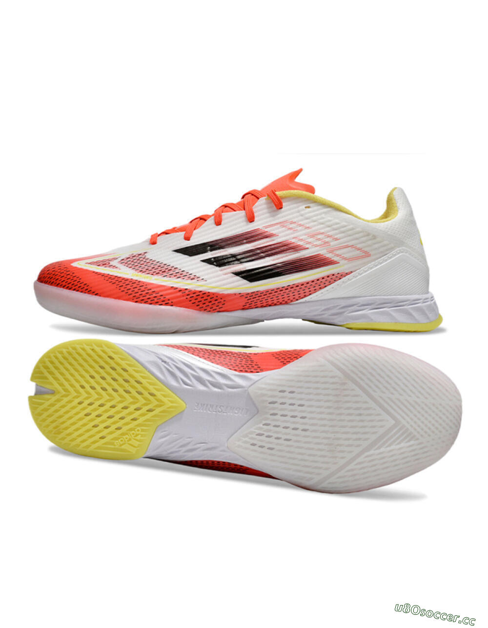Unisex Adidas F50 Elite IC Indoor & Futsal Low-Tops Football Shoes - Red/White/Yellow 1