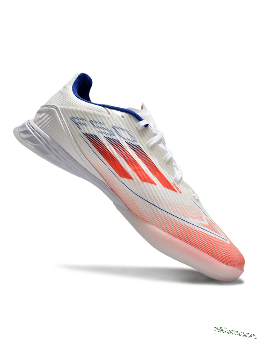 Unisex Adidas F50 Elite IC Indoor & Futsal Low-Tops Football Shoes - White/Red/Blue 4