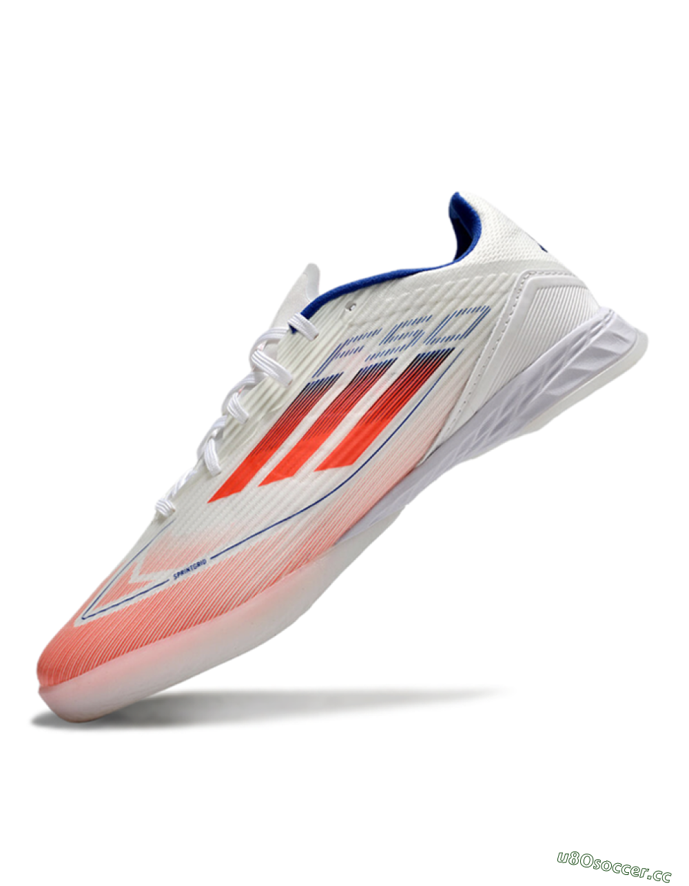 Unisex Adidas F50 Elite IC Indoor & Futsal Low-Tops Football Shoes - White/Red/Blue 5
