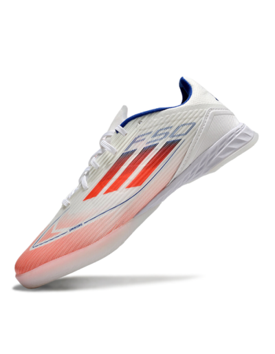 Unisex Adidas F50 Elite IC Indoor & Futsal Low-Tops Football Shoes - White/Red/Blue