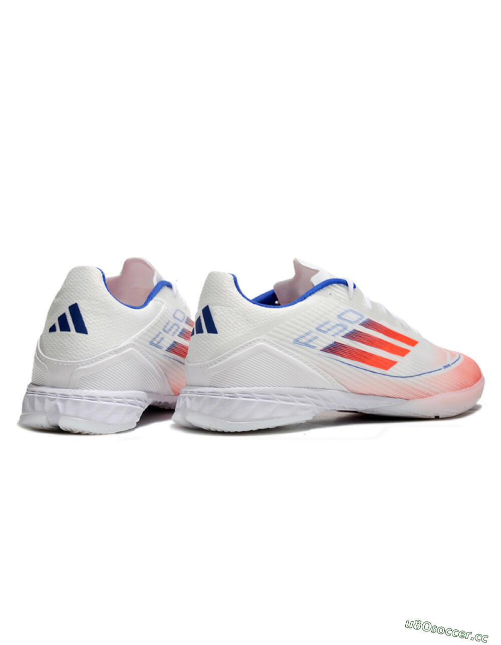 Unisex Adidas F50 Elite IC Indoor & Futsal Low-Tops Football Shoes - White/Red/Blue 6