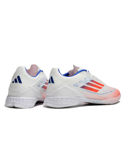 Unisex Adidas F50 Elite IC Indoor & Futsal Low-Tops Football Shoes - White/Red/Blue