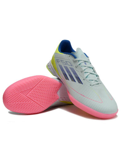 Unisex Adidas F50 Elite IC Indoor & Futsal Low-Tops Football Shoes - Jade/Blue/Yellow
