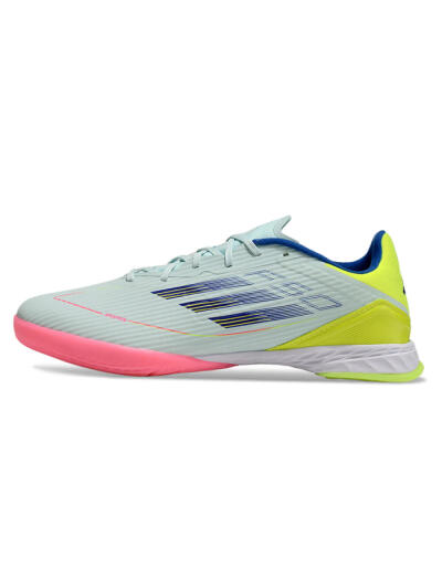 Unisex Adidas F50 Elite IC Indoor & Futsal Low-Tops Football Shoes - Jade/Blue/Yellow