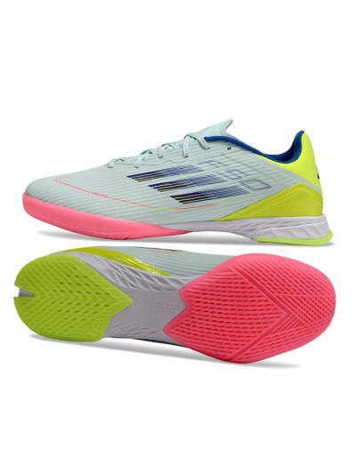 Unisex Adidas F50 Elite IC Indoor & Futsal Low-Tops Football Shoes - Jade/Blue/Yellow