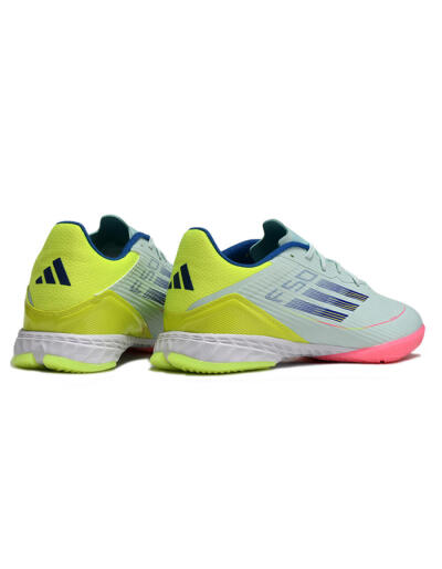 Unisex Adidas F50 Elite IC Indoor & Futsal Low-Tops Football Shoes - Jade/Blue/Yellow