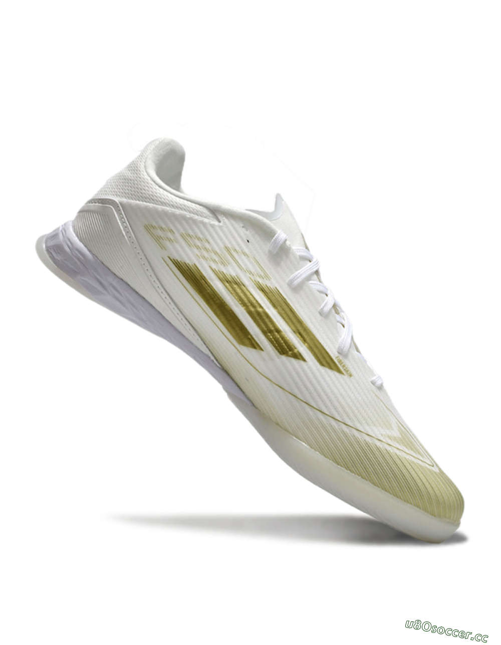 Unisex Adidas F50 Elite IC Indoor & Futsal Low-Tops Football Shoes - White/Gold 4