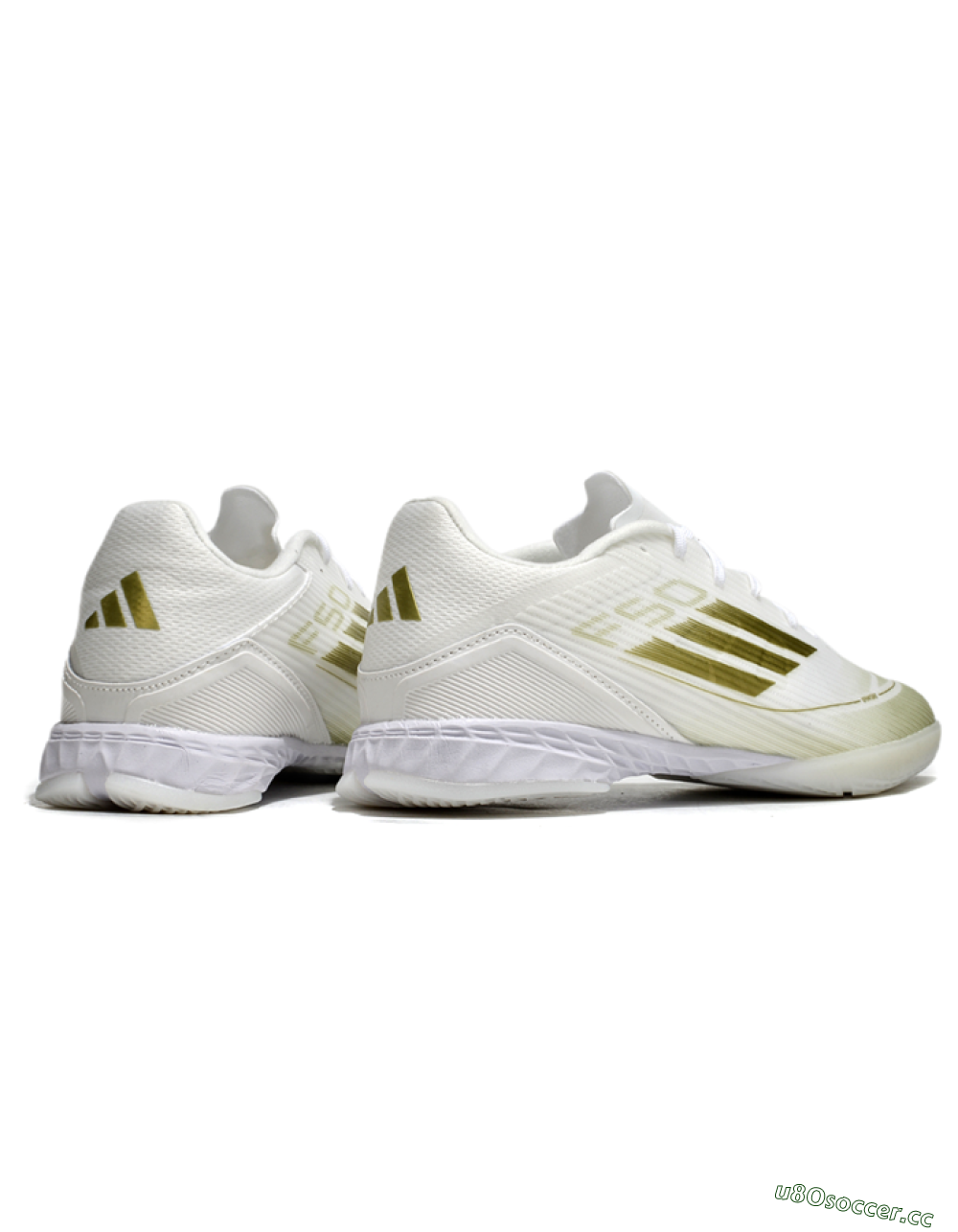 Unisex Adidas F50 Elite IC Indoor & Futsal Low-Tops Football Shoes - White/Gold 6