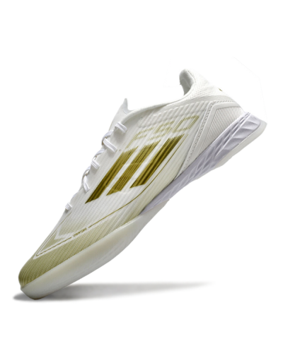 Unisex Adidas F50 Elite IC Indoor & Futsal Low-Tops Football Shoes - White/Gold