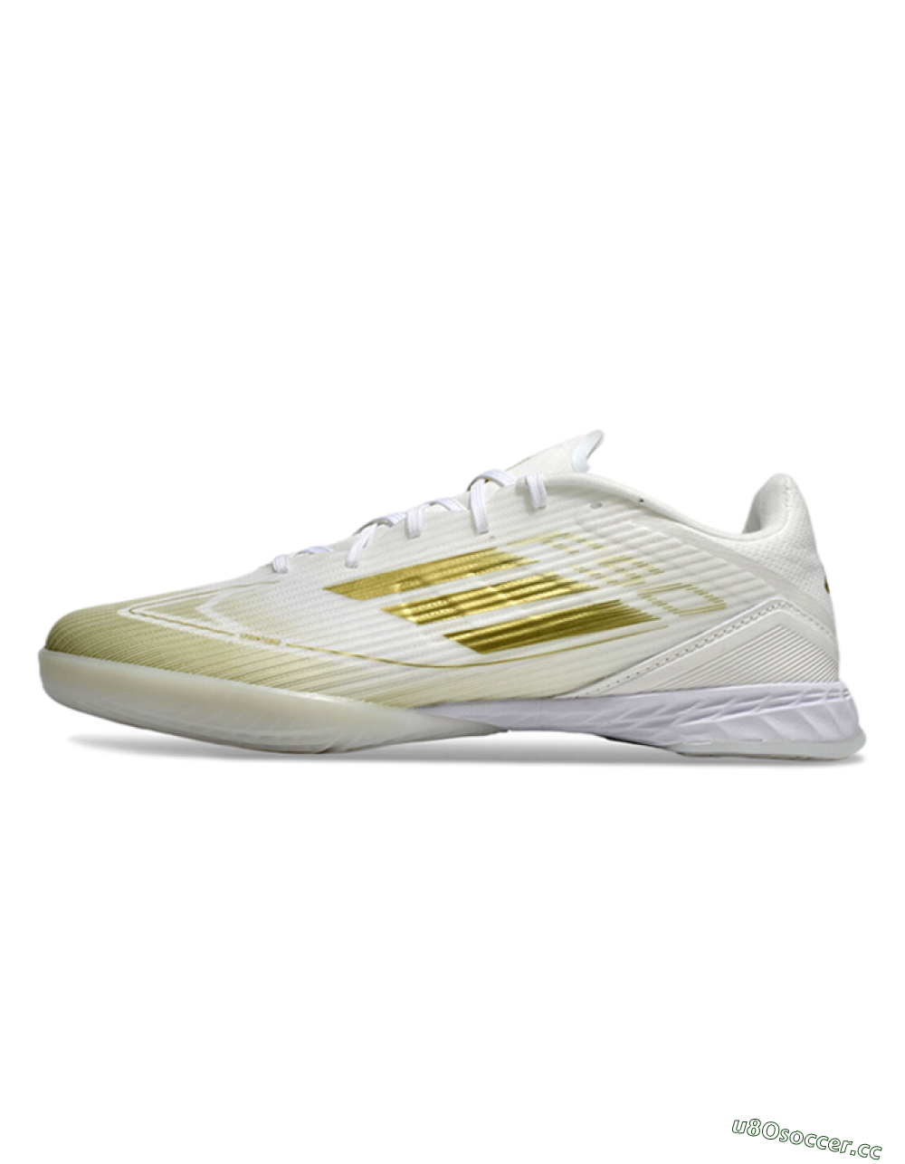 Unisex Adidas F50 Elite IC Indoor & Futsal Low-Tops Football Shoes - White/Gold 0