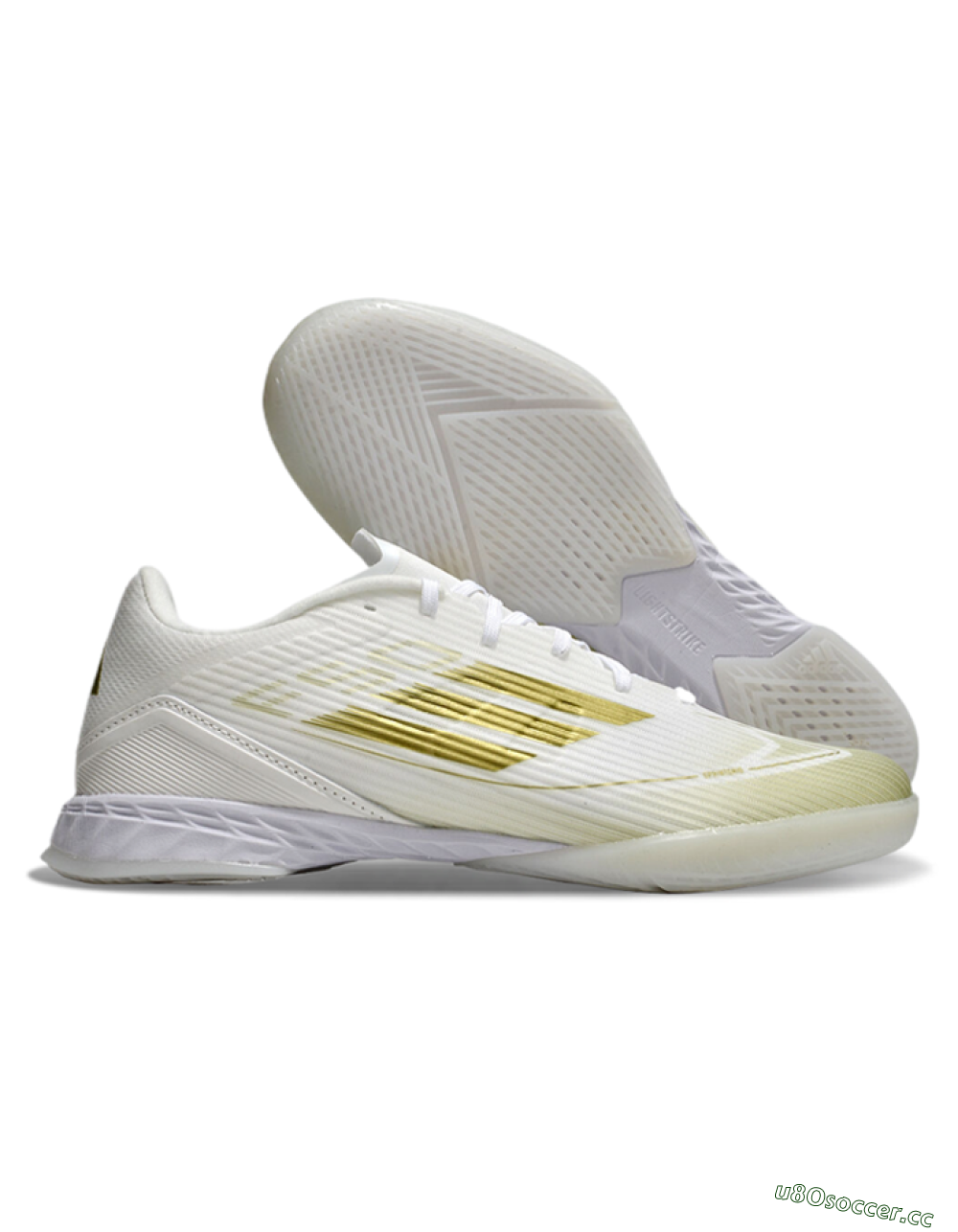 Unisex Adidas F50 Elite IC Indoor & Futsal Low-Tops Football Shoes - White/Gold 2