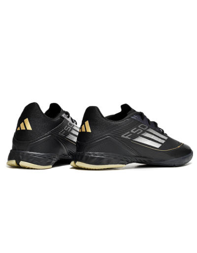 Unisex Adidas F50 Elite IC Indoor & Futsal Low-Tops Football Shoes - Black/White/Gold