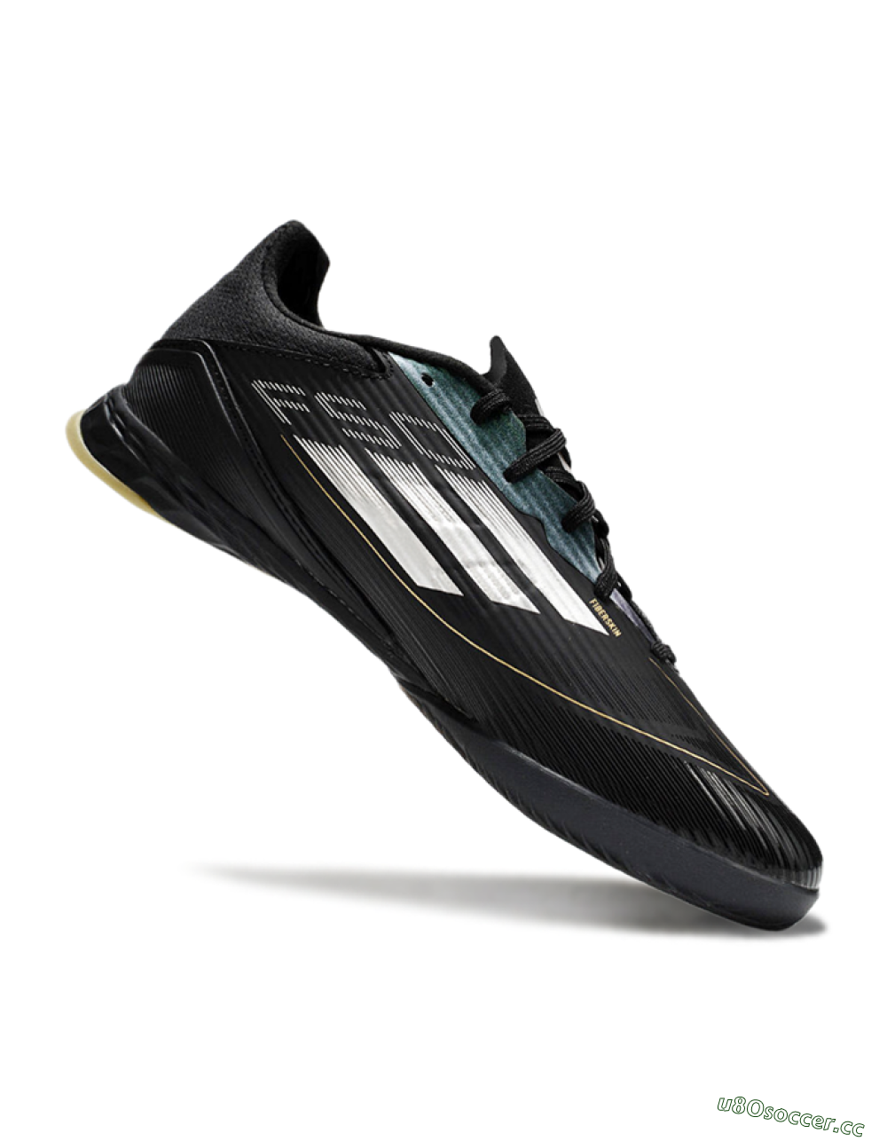 Unisex Adidas F50 Elite IC Indoor & Futsal Low-Tops Football Shoes - Black/White/Gold 4