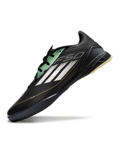 Unisex Adidas F50 Elite IC Indoor & Futsal Low-Tops Football Shoes - Black/White/Gold