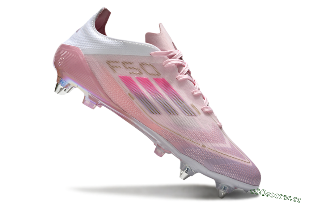 Men's Adidas F50 Elite 304 SG Soft Ground Low-Tops Football Boots - Pink/Gold/White 4