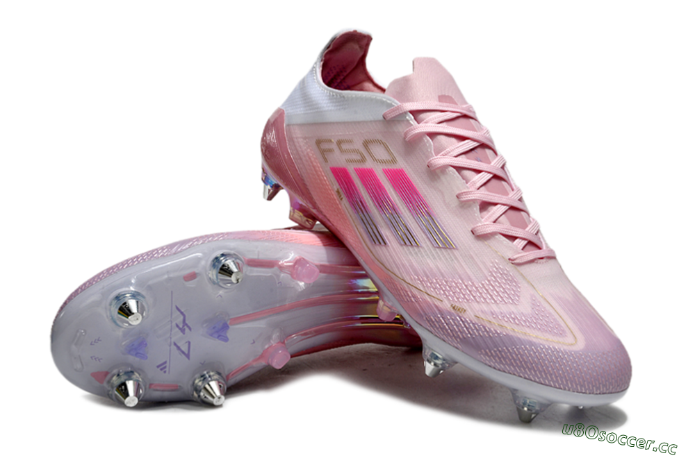 Men's Adidas F50 Elite 304 SG Soft Ground Low-Tops Football Boots - Pink/Gold/White 3
