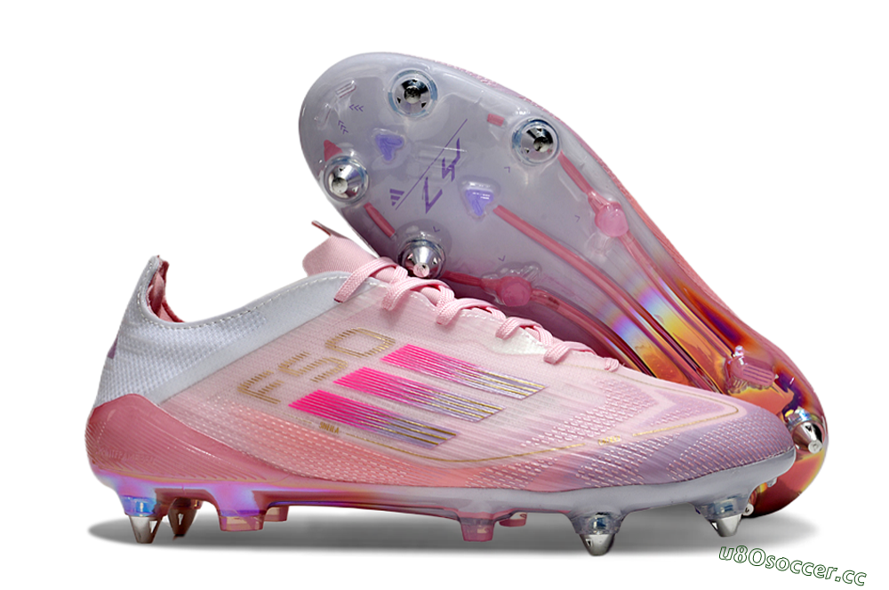 Men's Adidas F50 Elite 304 SG Soft Ground Low-Tops Football Boots - Pink/Gold/White 2