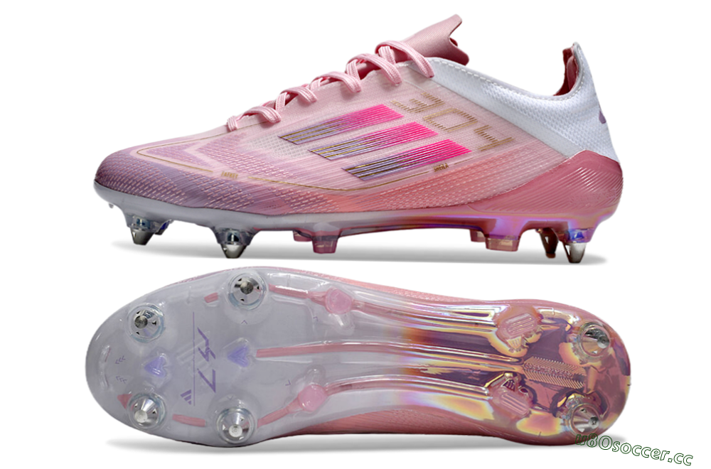 Men's Adidas F50 Elite 304 SG Soft Ground Low-Tops Football Boots - Pink/Gold/White 1