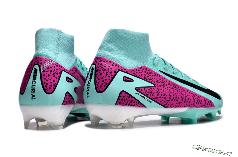 Unisex Nike Air Zoom Mercurial Superfly 10 Elite FG Firm Ground High-Tops Football Boots - Jade/Black/Purple 6
