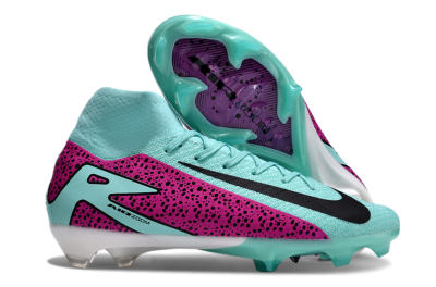 Unisex Nike Air Zoom Mercurial Superfly 10 Elite FG Firm Ground High-Tops Football Boots - Jade/Black/Purple