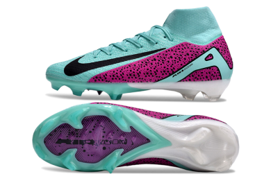 Unisex Nike Air Zoom Mercurial Superfly 10 Elite FG Firm Ground High-Tops Football Boots - Jade/Black/Purple