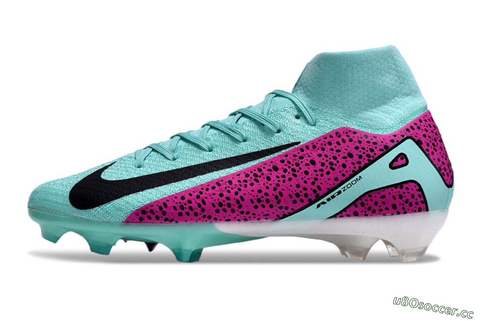 Unisex Nike Air Zoom Mercurial Superfly 10 Elite FG Firm Ground High-Tops Football Boots - Jade/Black/Purple 0
